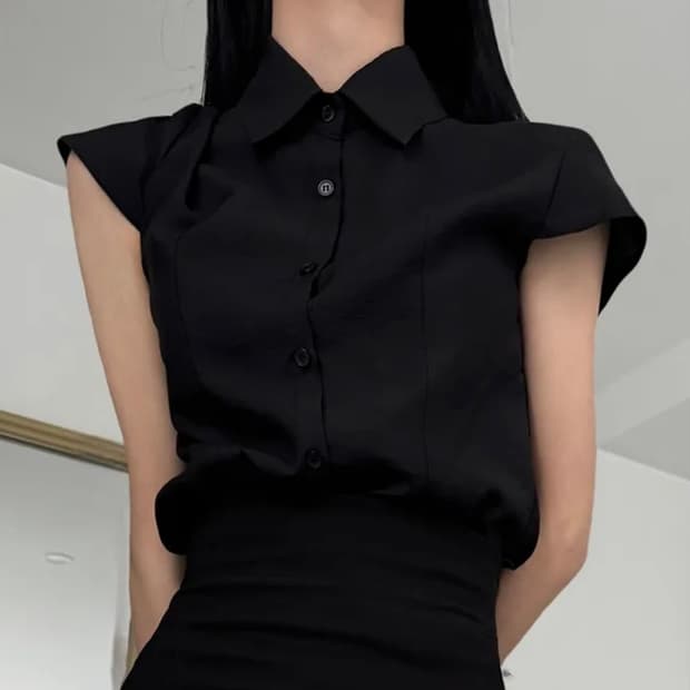 comma shirt(black)