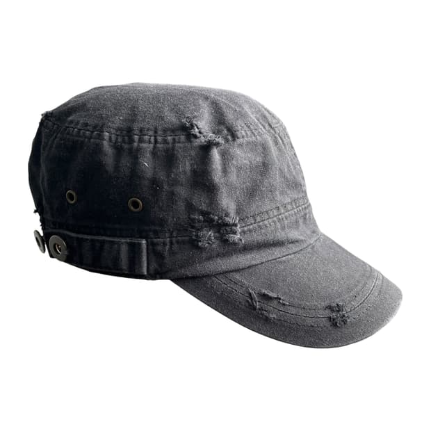 워싱 밀리터리 캡 블랙