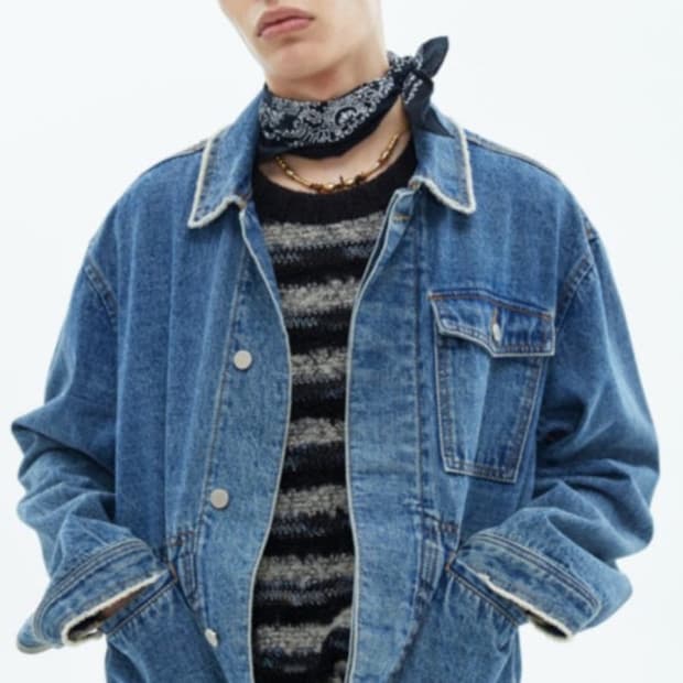 앤더슨벨 매트 로우컷 데님자켓 (M) (뷔 청자켓)