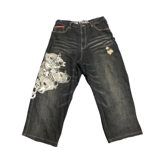 Dogtown 도그타운 오리엔탈 용 자수 데님 팬츠