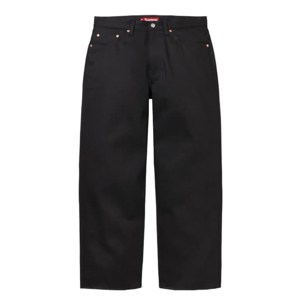 25FW 슈프림 배기 셀비지 진 리지드 블랙