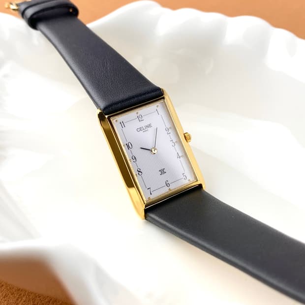 CELINE square gold watch UNISEX