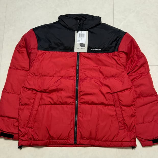칼하트 루미 자켓 레드 블랙