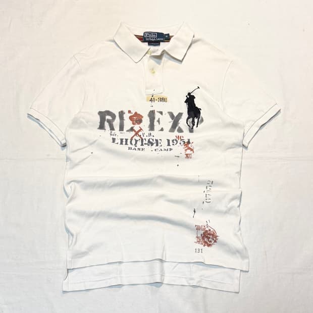 폴로 랄프로렌 빅포니 치프키프 프린팅 카라티 화이트