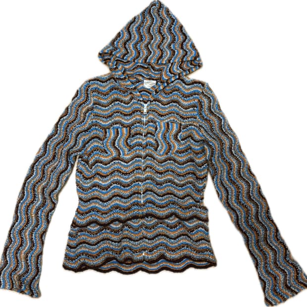 프릴 디테일 니트 후드