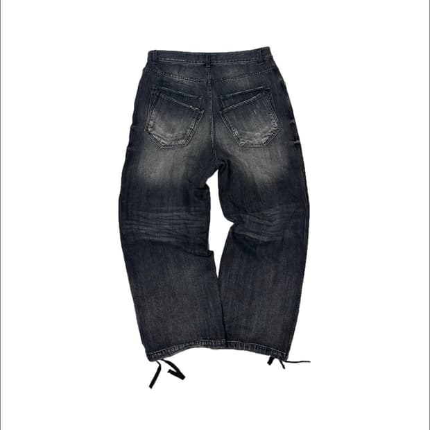 [3]논노드 더블포켓 재패니스 데님 워시드블랙