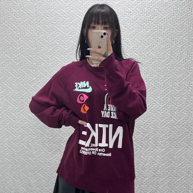 나이키 HBR 올드스쿨 스트릿 키치 그래픽 로고 맨투맨 XL C12842