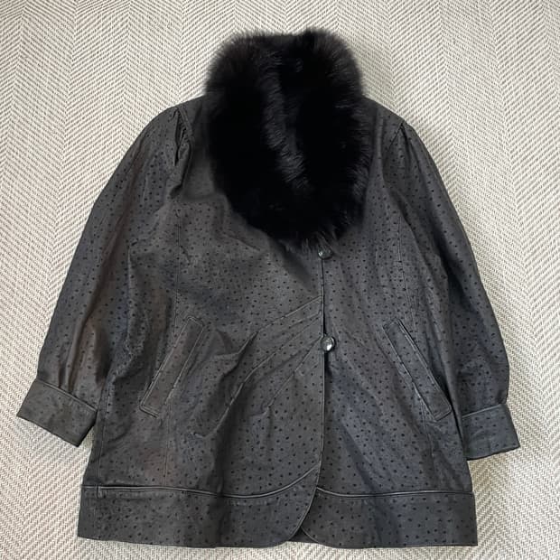 Georges 돈피 텍스처 위드 퍼카라 코트