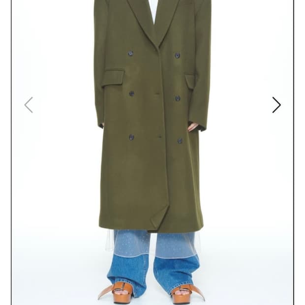 pushbutton 카키  오바사이즈 코트 xs