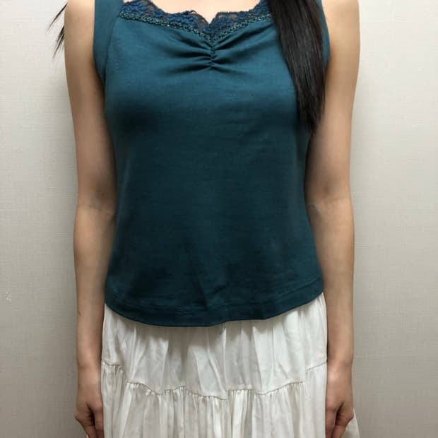 빈티지 청록 레이스 슬리브리스