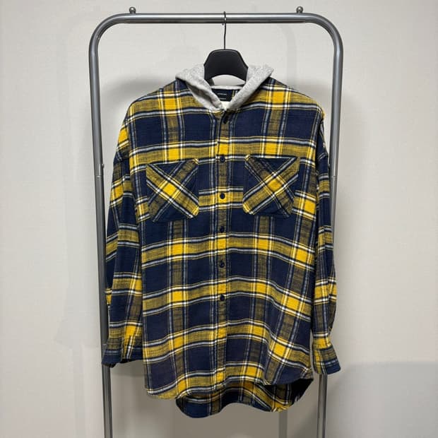 XS) R13 알써티 후드 플란넬 셔츠