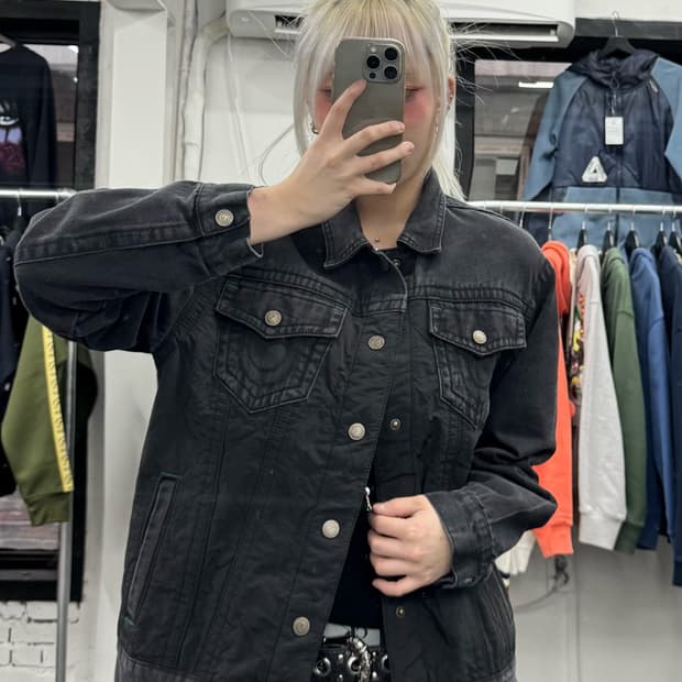 트루릴리전 퀼팅 데님 자켓