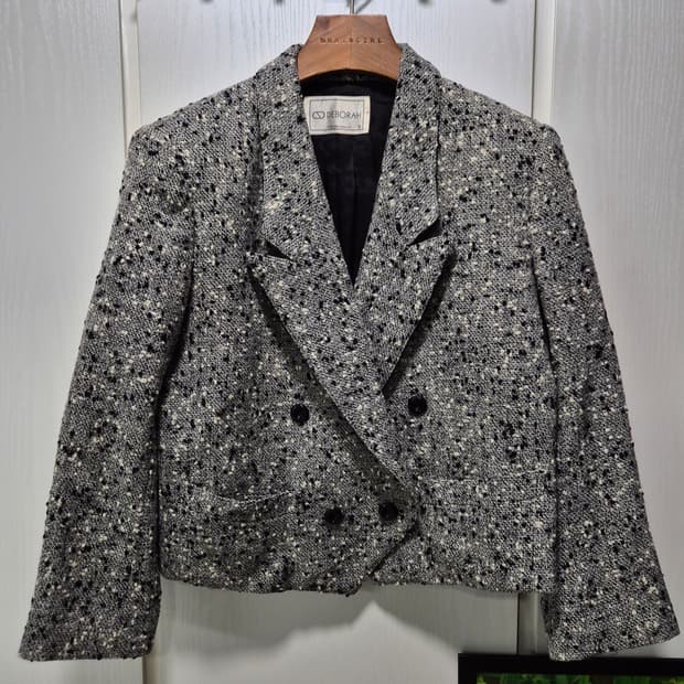 DEBORAH 트위드 더블 버튼 자켓