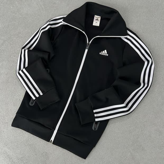 아디다스 블랙 3선 트랙탑 95 사이즈