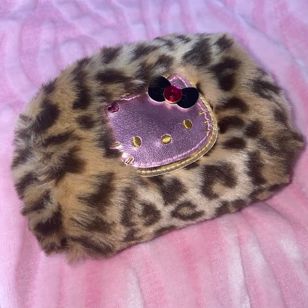 헬로키티 레오파드 파우치/빈티지 갸루 히메 오네 호피 y2k