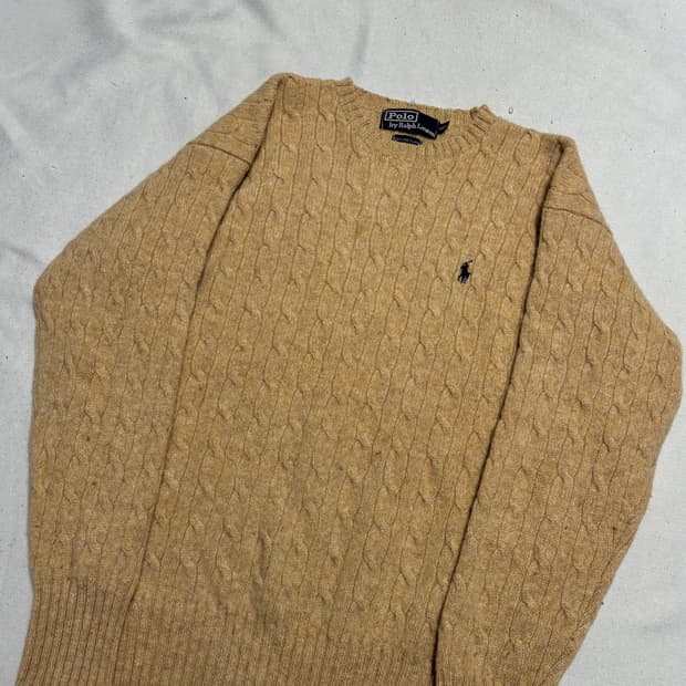 100 폴로랄프로렌 네이비 포니 셰틀런드 케이블 니트