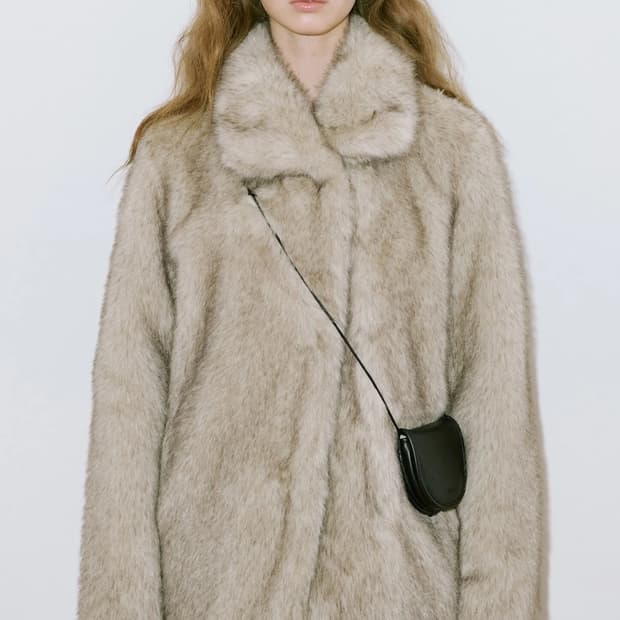 시눈 헤비 믹스 퍼 자켓 애쉬브라운