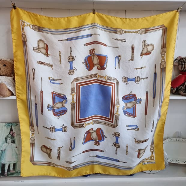 CELINE셀린느올실크 빈티지 스카프