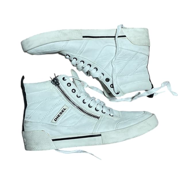 Diesel 사이드 지퍼 디테일 하이탑 화이트 270