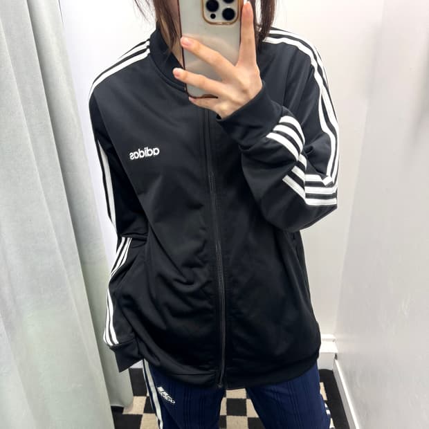 아디다스 블랙 트랙탑 져지