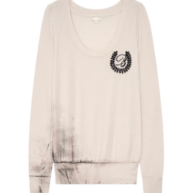 본네 Bonnae Beaded plunge neck top (Beige)