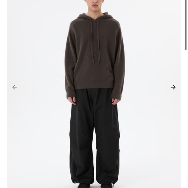 아모멘토 Drawstring Wide Fatigue Pants 블랙 XL