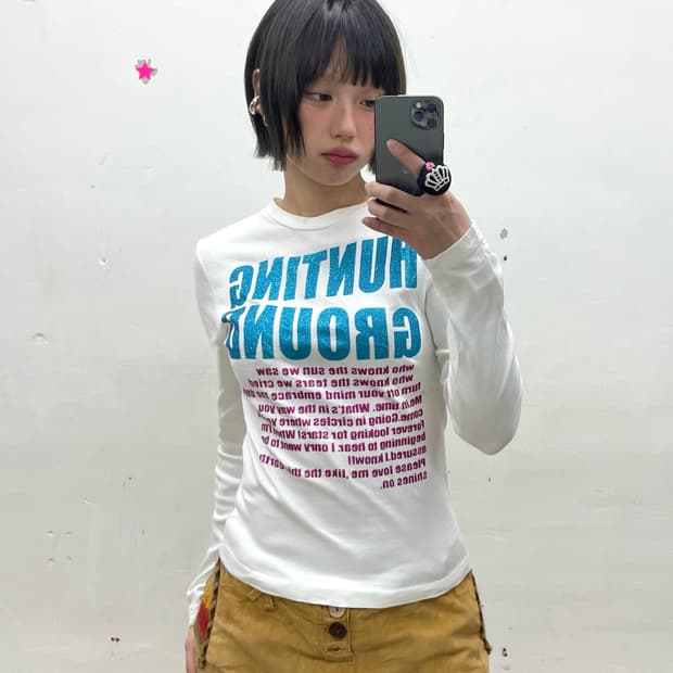 Blue Glossy White Long Sleeve 