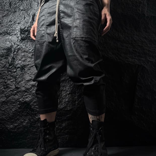 Rick Owens DRKSHDW Waxed Coated Pants