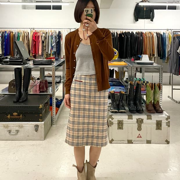 BURBERRY nova check skirt 버버리 노바체크 스커트