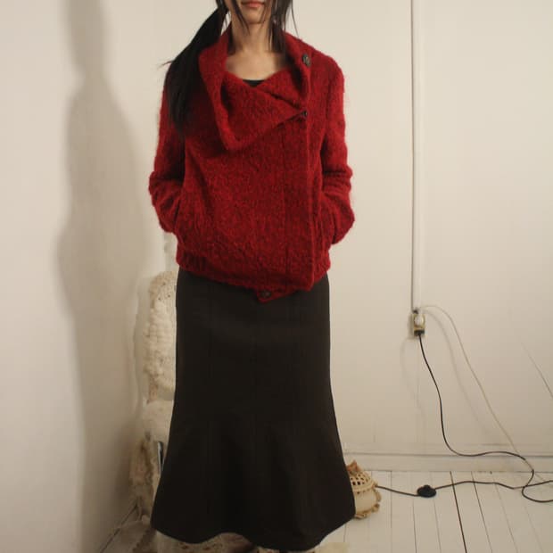 deadstock cotton flare skirt