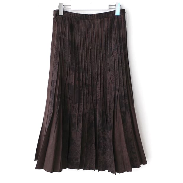 flower suade pleats skirt