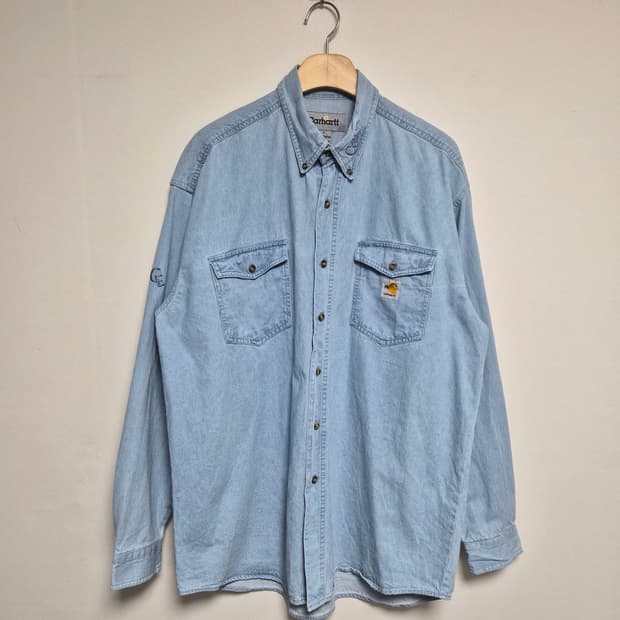 칼하트Carhartt 카라 자수 데님 셔츠 L - S260