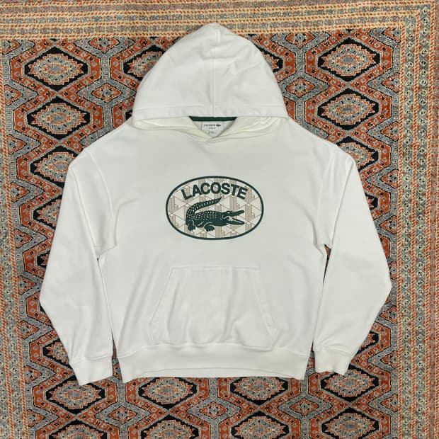 라코스테 시그니처로고 화이트 후드티셔츠 남성M