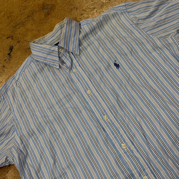 [정품/40] 폴로 랄프로렌 스트라이프 반팔 셔츠 b8