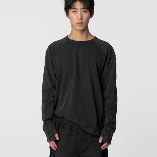 ETCE (BASE) FINGER HOLE L/S TEE (BLACK)