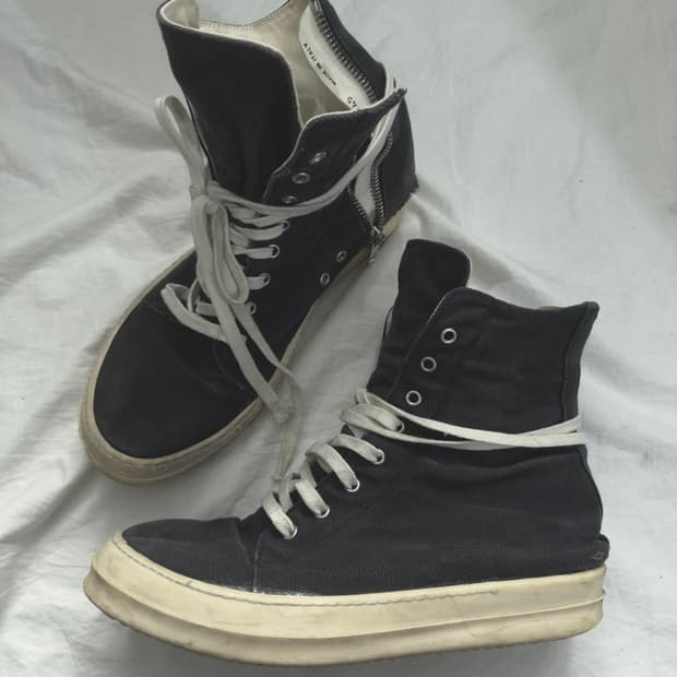 릭오웬스 다크쉐도우 초기 데님 캔버스 라몬즈