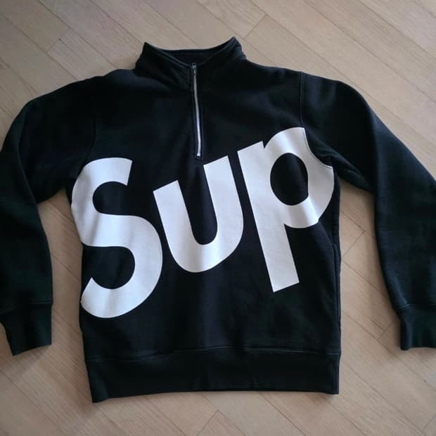 슈프림 Supreme 하프집업 블랙 M