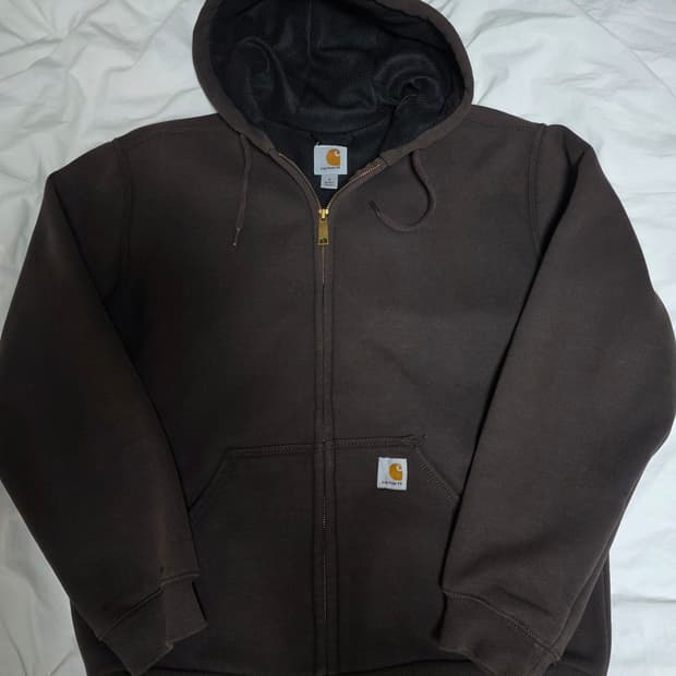 칼하트 써멀 레인디펜서 후드집업 다크브라운