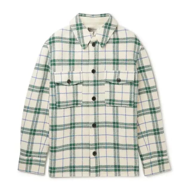 이자벨마랑 옴므 게르본 체크셔츠 자켓 그린 L사이즈