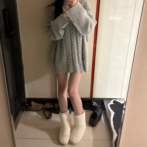왕귀여운 아이보리 털부츠