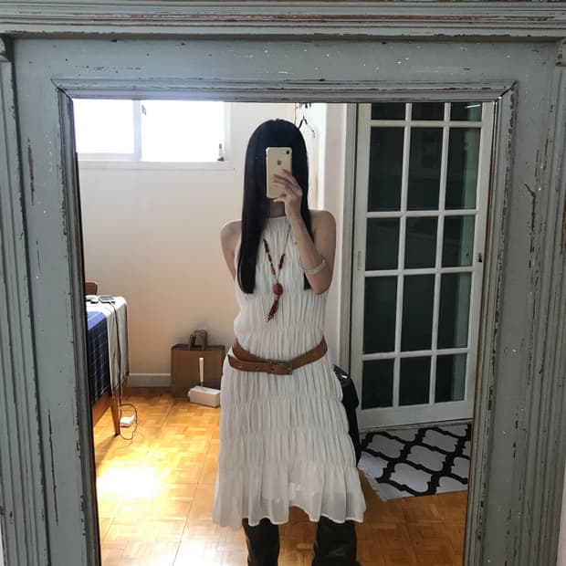 vintage pleats one-piece