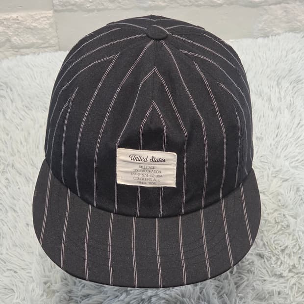 p5-4:밀리터지 스트라이프 블랙 플랫캡(57~59)