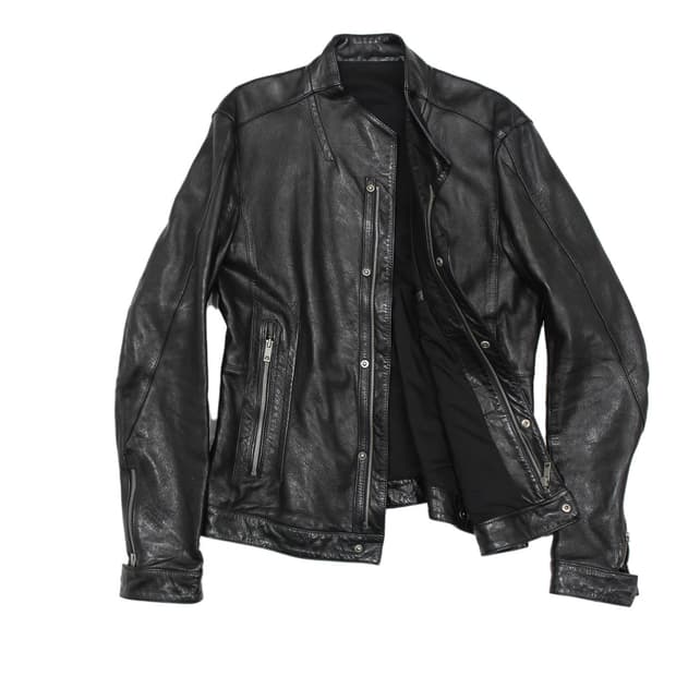 2000s Japan 램스킨 싱글 레더 바이커 자켓