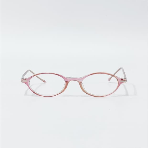 피치 핑크 오벌 뿔테 데드스탁 빈티지안경