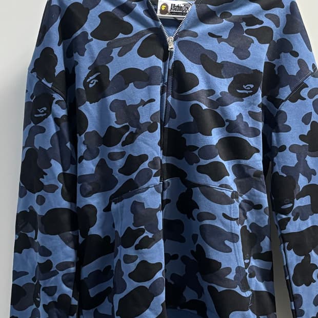 베이프 블루 청계 후드집업 L