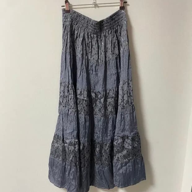 빈티지 모리걸 밴딩 롱 스커트