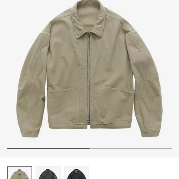 [2]폴리테루 캔버스 스윙탑 롬버스 패치 베이지