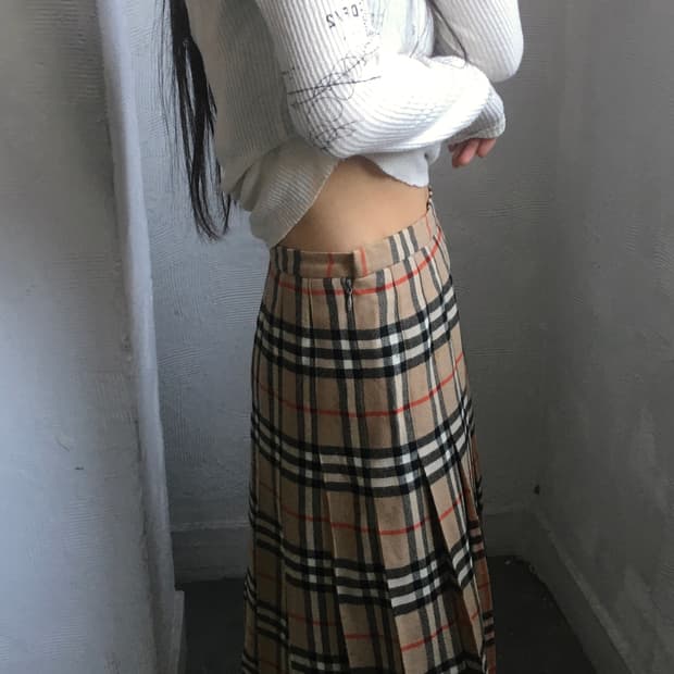 Burberrys 버버리 노바체크 플리츠 미디 스커트