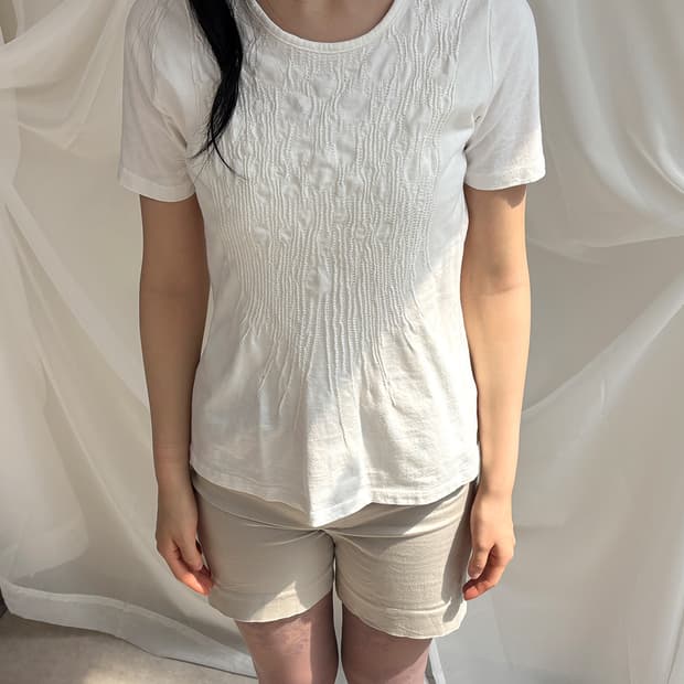 VIANTE zigzag stitch T-shirt