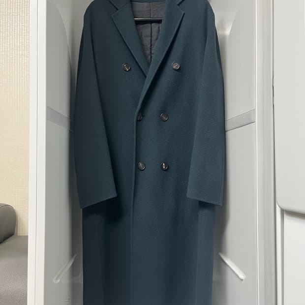 타임옴므 아쿠아덜 캐시미어 세미오버핏 핸드메이드 더블코트 95사이즈